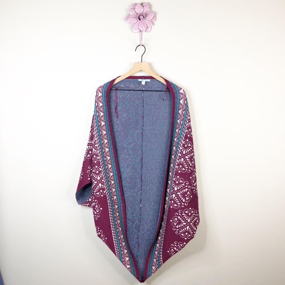 Francesca’s Moonlight Burgundy Kimono Cardigan
